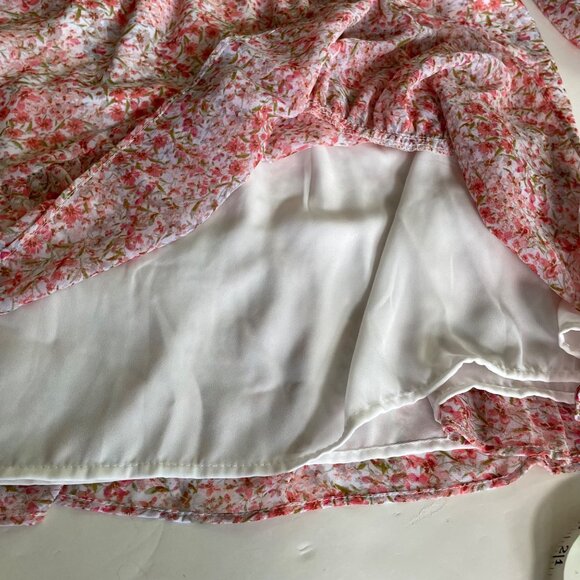 1. STATE Smocked Square Neck Long Sleeve Dress Pink Flower Women’s Size XXL NWT - Picture 6 of 8